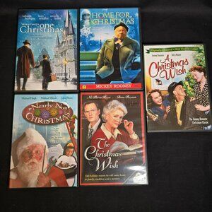 Vintage Christmas DVD Lot of 5 Holiday Movies VG Rooney Hepburn Reynolds Durante